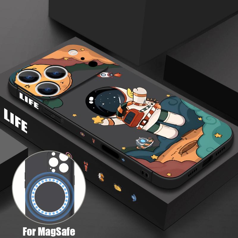 Magnetic For Magsafe Case For iPhone 17 Pro Max Cartoon Graffiti Travel Label Print Soft Silicone Phone Cover For iPhone 16 15 14 13 Pro Max 16e 17e