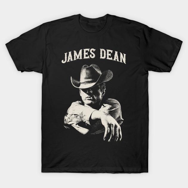 

Men Black Print T-shirt James Dean No-Cut Transfer Paper Print Cotton Tshirt M