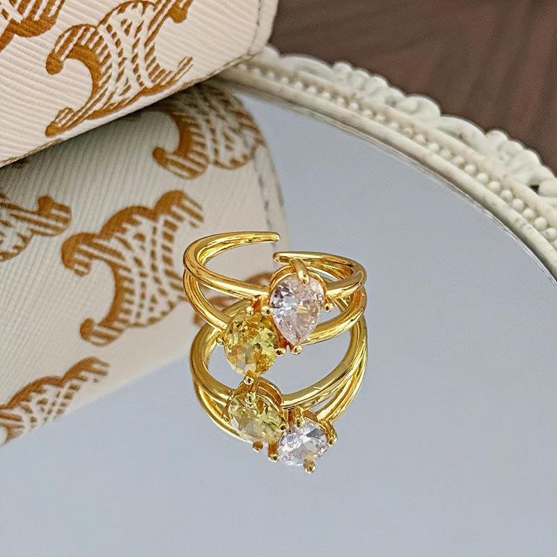 Medieval Vintage Premium Flash Diamond Retro Brushed Wide Version Open Ring Niche Light Luxury Stacked Ring Woman