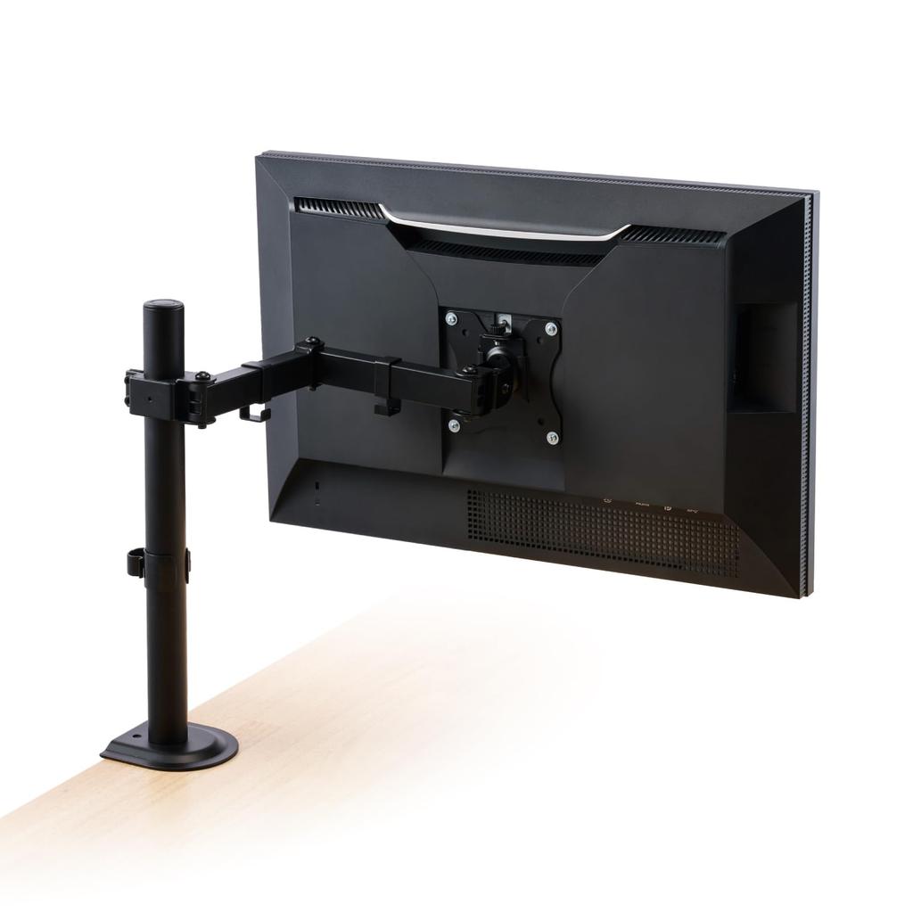 Elecom Monitor Inch 9kg Load VESA Standard Black Arm, Single, Long, 17-32 Compatible, Capacity, Compatible, (DPAWSN01BK)