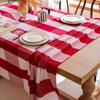 Tail Goods Special Tablecloth Big Red Grid Large Square High-End Tablecloth Restaurant Conference Table Thickened Tablecloth