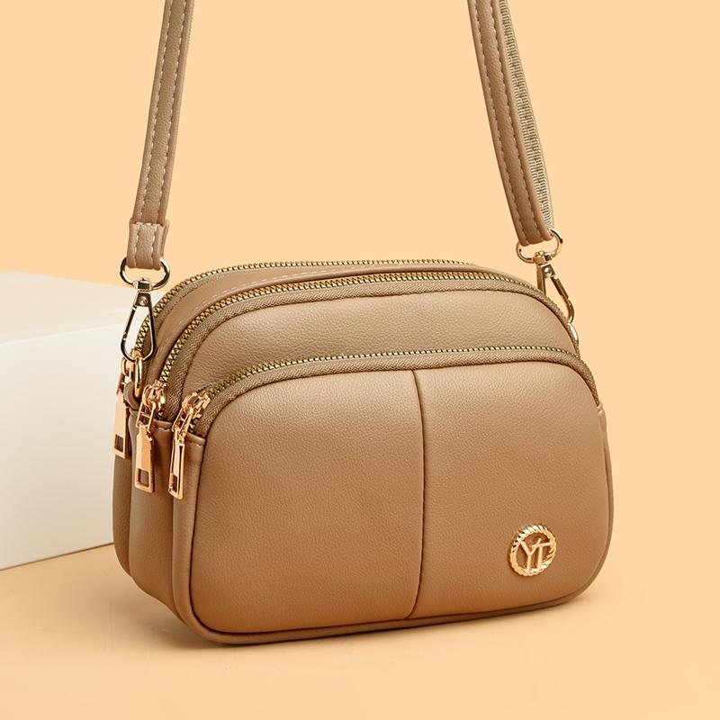 Fashion Brand Crossbody Bag for Women Solid Color PU Leather Small Shoulder Bags Luxury Designer Female Zipper Handbag and Purse