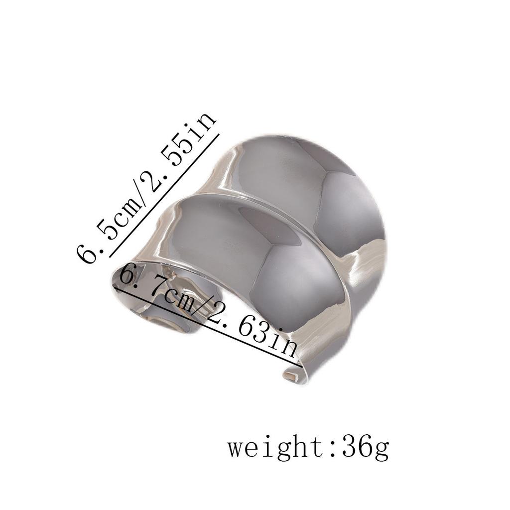 European and American Irregular Geometric Opening Metal Wide Face Women's Bracelet Trendy Design Arm Bracelet