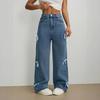 Women's Trendy Bow Straight-Leg Wide-Leg Jeans
