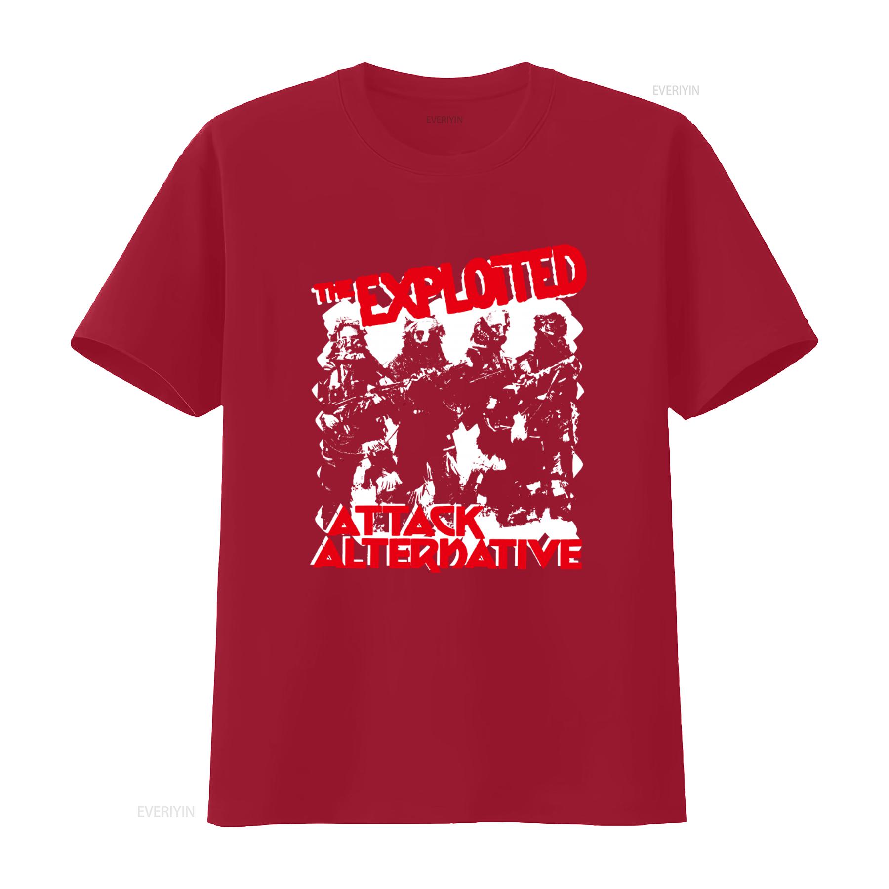 The Exploited ATTACK ALTERNATIVE Punk Rock Band T Shirt Official Merch vintage Washed Unisex Breathable fashion Slightly S