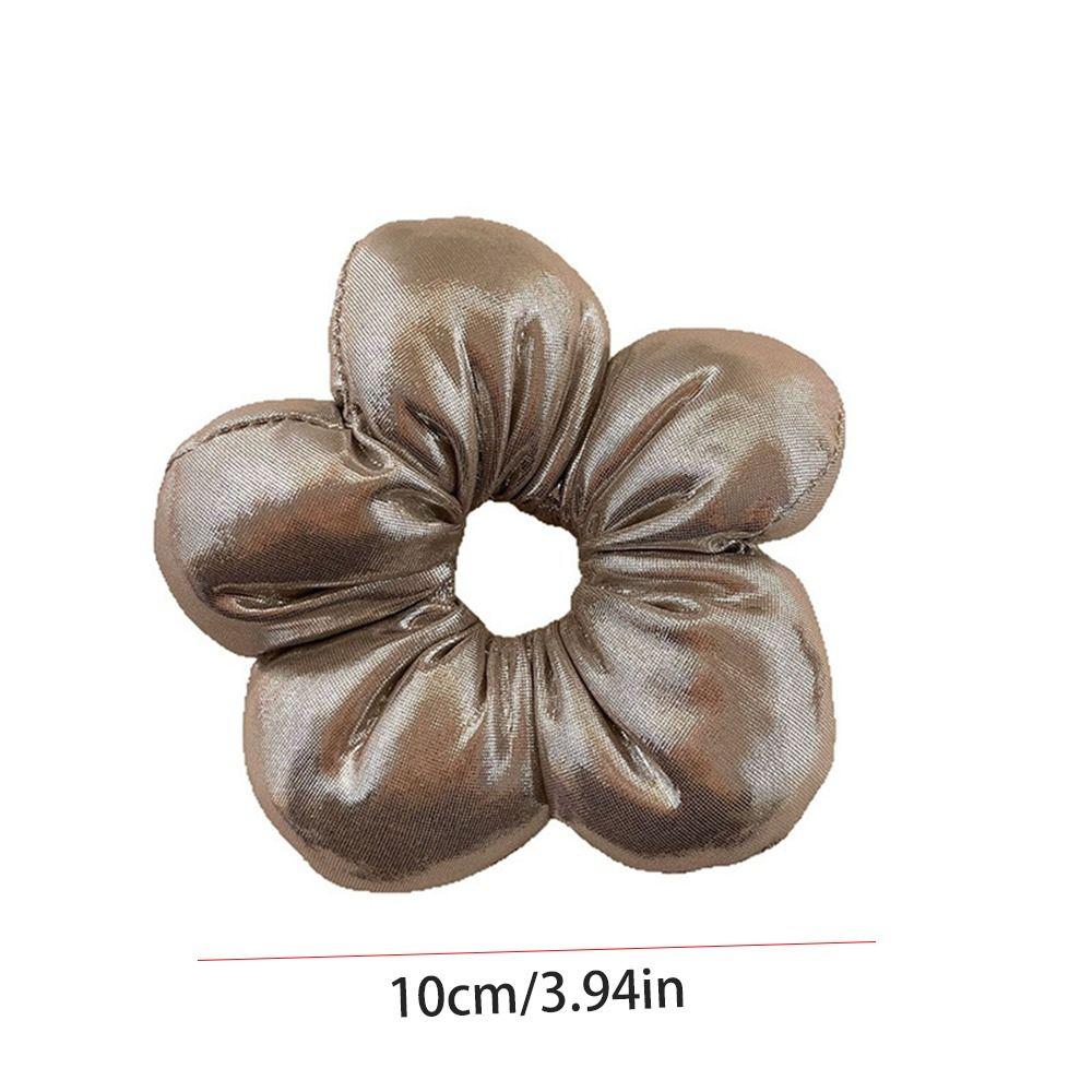 Blumenform Kinder Blumen Scrunchies Schwammtuch Übertriebener Haarring Baumwollgefüllter Pferdeschwanzhalter Elastisches Haarseil