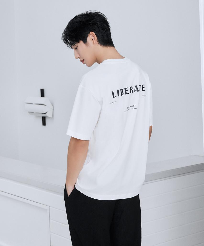 MINDBRIDGE Supima_Lettering Semi-Oversized T-Shirt - 2 Colors Myts3101