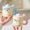 Creative Cute Cat Mug with Lid for Home Office Couple Water Cup Creative Souvenir Gift Ins Mug
