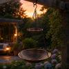 Hanging Bird Feeder and Bath Tray Outdoor Bird Feeding Station Rust-Resistant Durable Garden Water Dispenser for Wild Birds and Backyard Wildlife