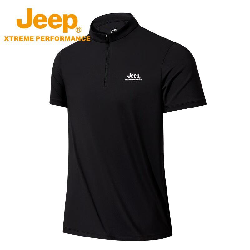 Jeep Men's Cooling Stand-Up Collar T-Shirt
