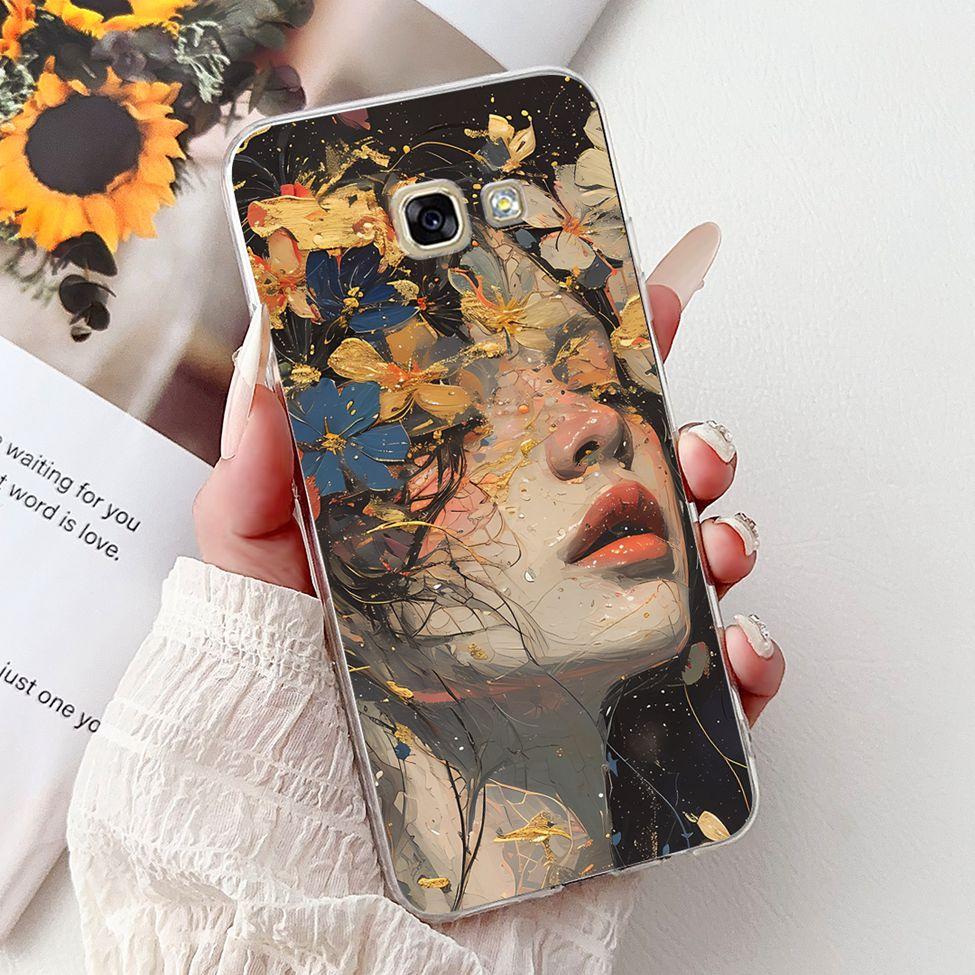 Clear For Samsung A5 2017 Case A520F Cute Cat Fashion Flower Funny Cool Painted Back Cover For Samsung Galaxy A5 2017 Phone Case