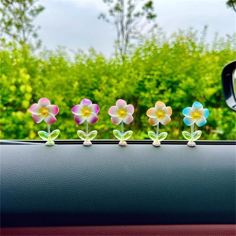 5/10 STÜCKE Neues Produkt Sonnenblume Auto Wackelkopf Kleine Ornamente Federornamente Armaturenbrett Autoinnenzubehör Fensterdeko