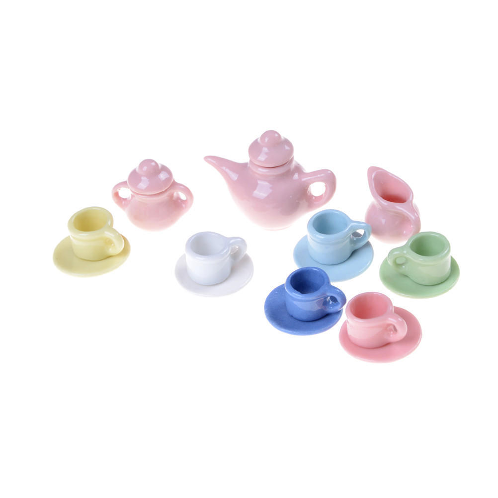 1:12 dukkehus servise porselen miniatyr tesett Mini tekanne kaffesett