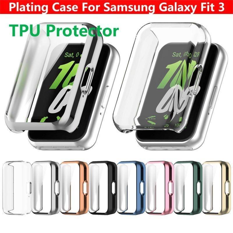 

Чехол с покрытием для Samsung Galaxy Fit 3 Samrt, ремешок для часов, полный охват, бампер, защитный чехол из ТПУ, аксессуары, защитная пленка для экрана