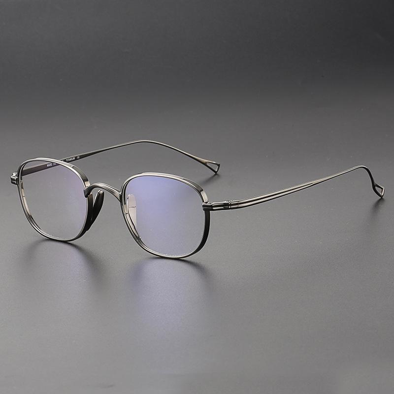 Saki Man Nen Original Retro Thick Pure Titanium Prescription Glasses Frame