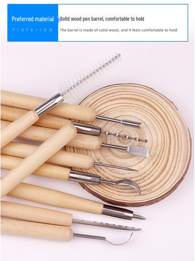 22-Piece Cross-Border Pottery and Clay Sculpting Tool Set with Laser Knife Carving Tools