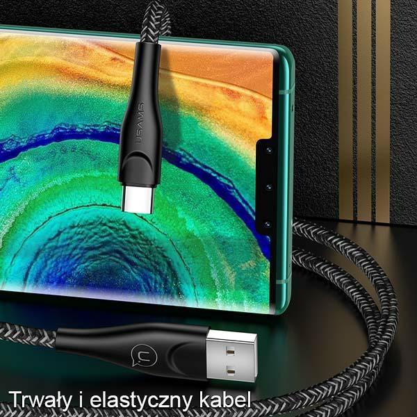 Usams Kabel Pleciony U41 Usb-C 3M2A Czerwony/Red Sj398Usb02 (Us-Sj398) Fast Charge