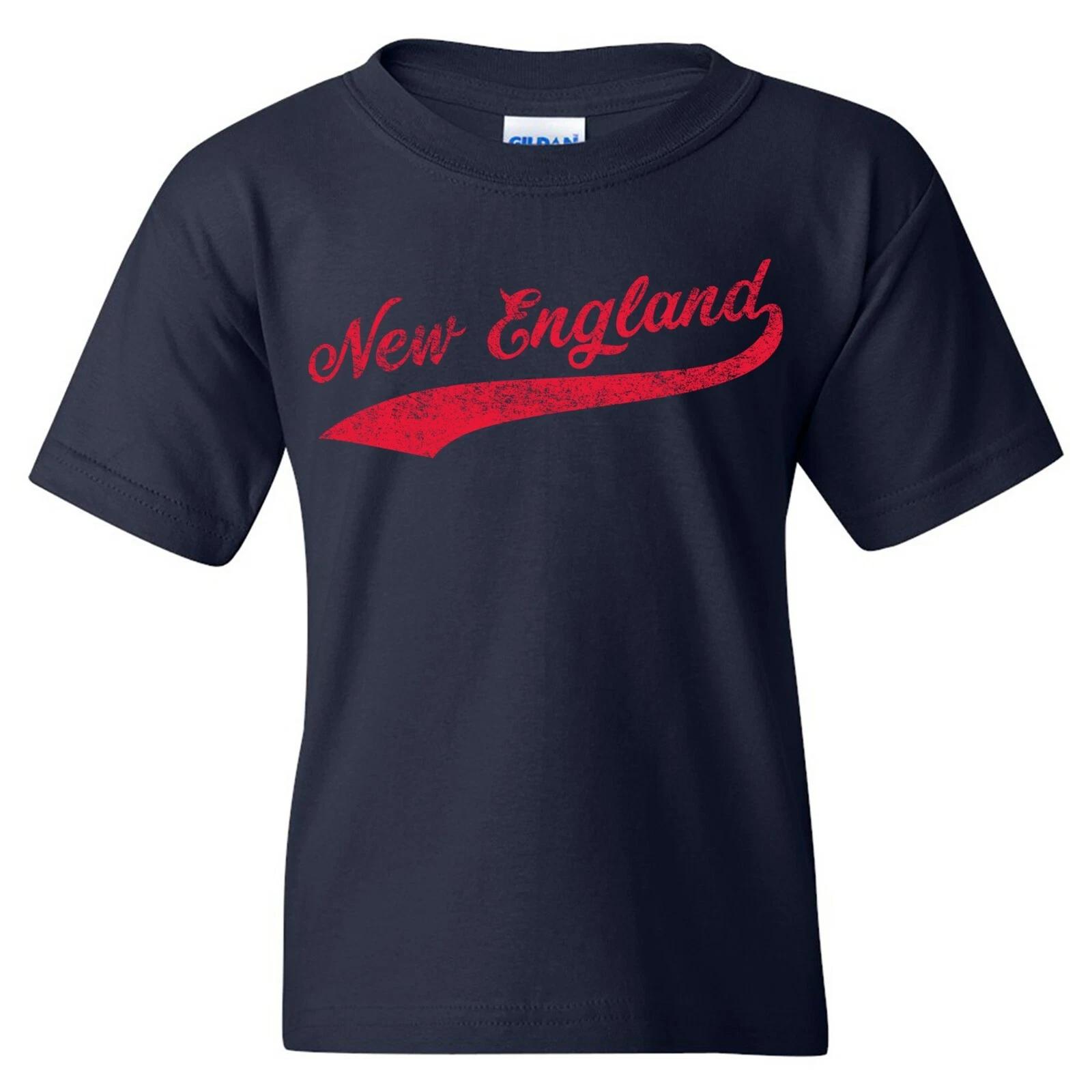 New England City Baseball Script - Hometown Pride Pitcher Youth T Shirt - Navy S