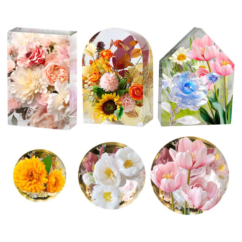 DIY Geometric Mold House Rectangular Silicone Resin Crystal Epoxy Mold for Bookcase Decoration