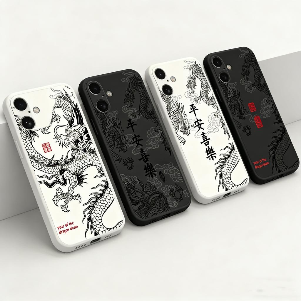 Fashion Chinese Dragon Phone Case For Xiaomi Redmi Note 15 14 13 12 12S 11 11S 10 9 8 7 Pro Plus 4G 5G Soft Silicone Back Cover