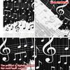 2D Flat Printing 2pcs Scene Curtains Musical Notes Symphony Digital Printed Polyester Drapes Family Party Decoration for Indoor