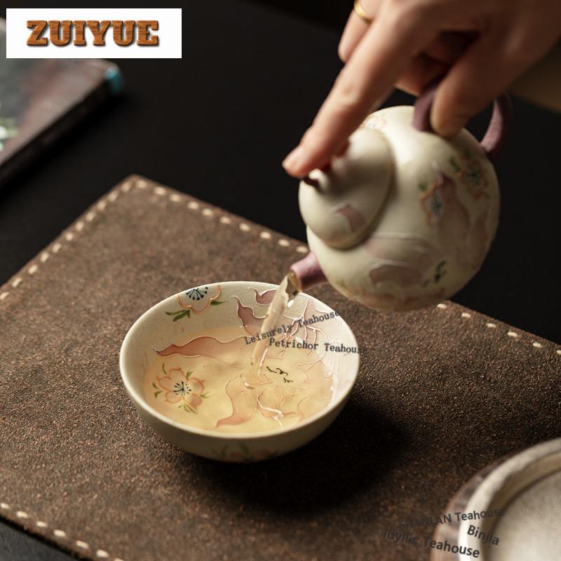 Hand-painted Nine-tailed Fox Travel Tea Set Kit Elegant 1 Pot 1 Cups Tea Maker Organizer Portable Camping Stock Bags Ornaments