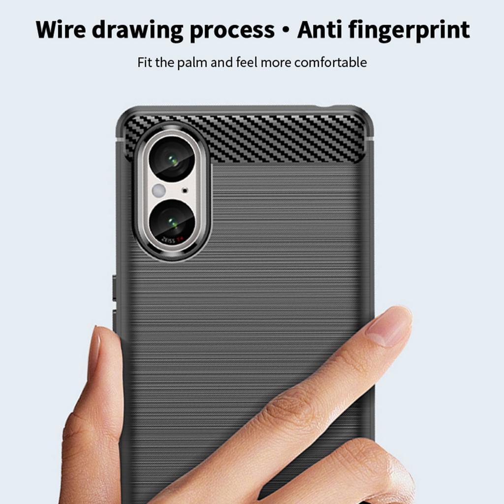 MOFI JK TPU Series-1 For Sony Xperia 5 V Case Carbon Fiber Texture TPU Mobile Phone Shell