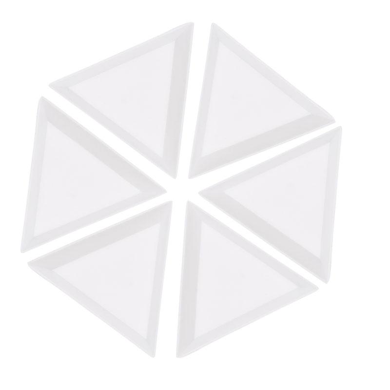 

10шт пластиковые треугольные стразы бусины хрустальные лотки для дизайна ногтей белые 1