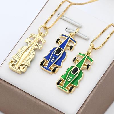Set Collana con Ciondolo e Portachiavi Auto da Corsa F1