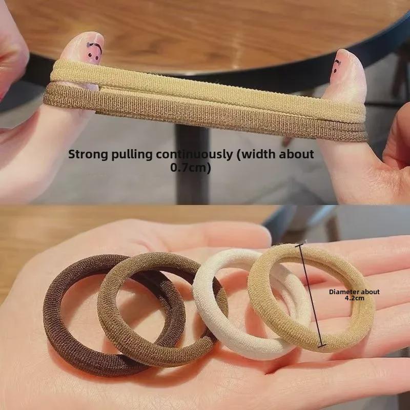 Korean High-Elastic Seamless Hair Ring: Durable Headband & Rubber Band with Leather Case