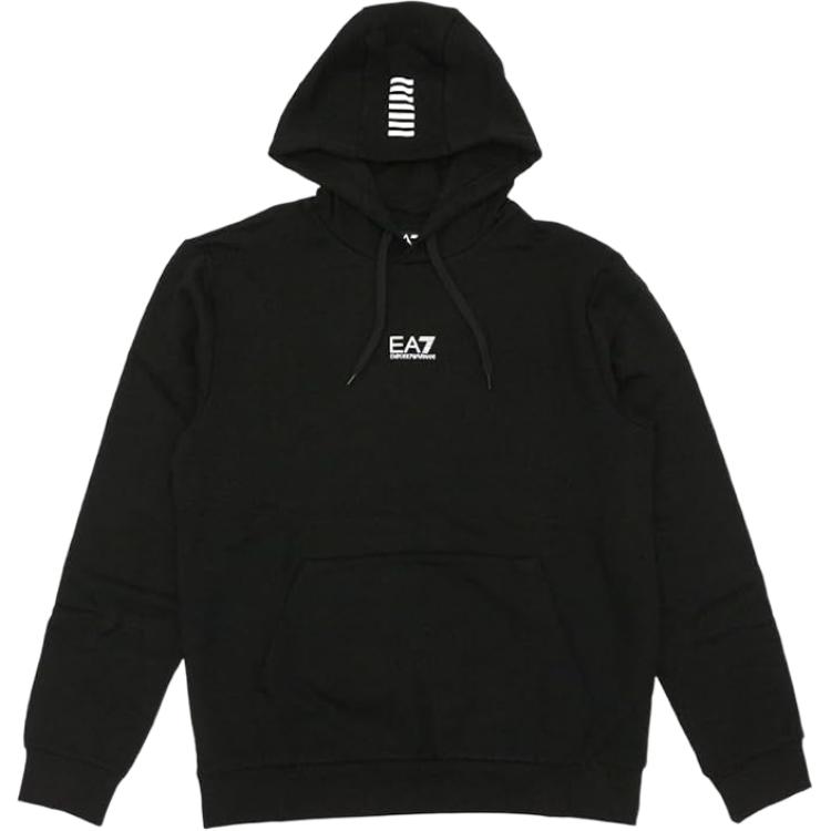 Emporio Armani Logo Hooded Long Sleeve Sweatshirt Men sweatshirt Black 8NPM37PJVTZ1200 S