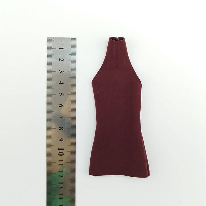 HAMRETHYPPZ 1/6 Scale Costume, 1/6 Scale Figure Clothes, Female, Sexy Dress, Sexy Miniskirt (Body, Head, Shoes, Etc. Not Included) (Dark Red)