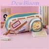 Oxford Canvas Colorblock Pencil Case For Students With Large Capacity And Cute Design
