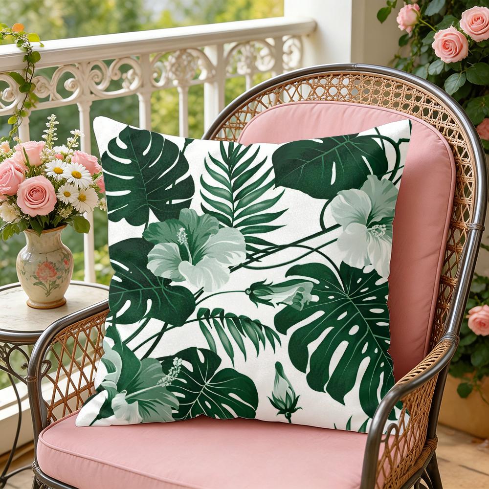 Palm leaves Cushion Cover Soft Plush Throw Pillow Cover DoubleSided Decorative Cushion Case Sofa Bedroom Home Decor