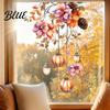 Decorative Holiday Window Maple Leaf Thanksgiving Clings Static Film Fall Autumn Pumpkin Floral Glass Reusable Stickers Decals Removable Harvest
