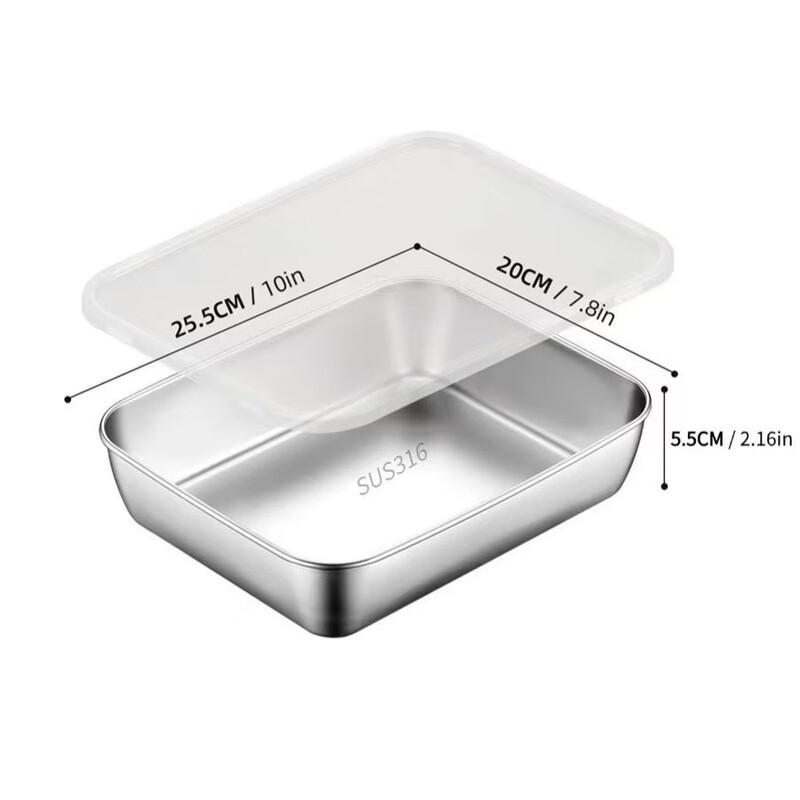 Cmaos 316 Stainless Steel Drainable Food Storage Container Set