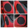 Carbon Fiber Interior Door Speaker Ring Trim Cover Bezels for Ford Mustang 2015+