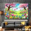 Cartoon Spring Cherry Blossom and Flower Backdrop Kids Party Photo Booth Background Banner