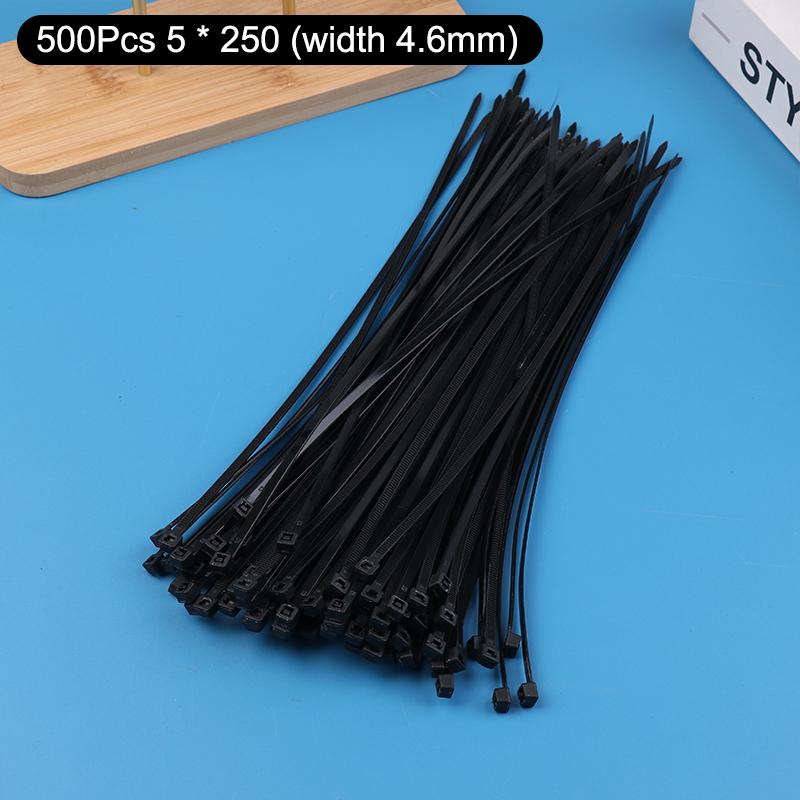 100/500 Stück Selbstverriegelnde Kabelbinder Kunststoff Nylon Verstellbar Kabel Befestigungsschlaufe Zuhause Büro Draht Reißverschlussbinder