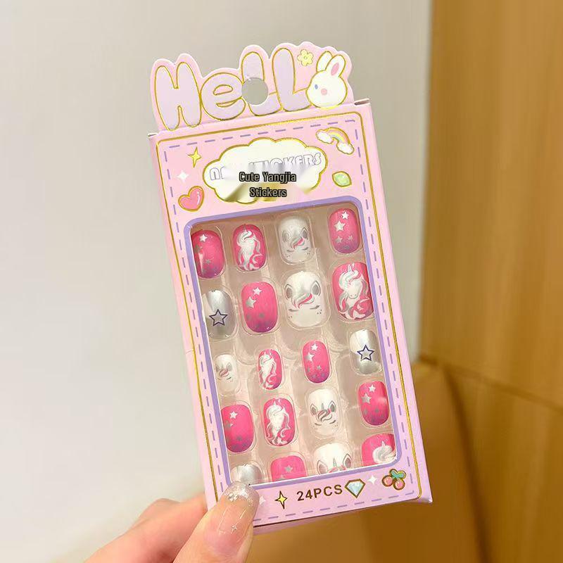 

24 Съемные мультяшные наклейки для ногтей для девочек - Самоклеящиеся наклейки для пальцев