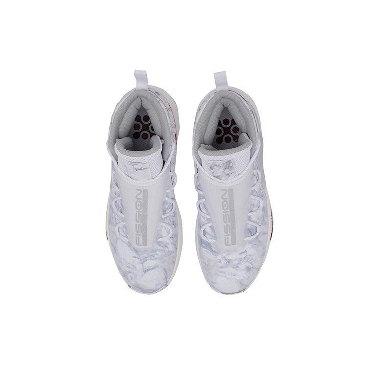 Li Ning Wade Fission 6 Slip Resistant And Abrasion Resistant Coverage Mid Top Basketball Shoes Men's White ABAQ031-2