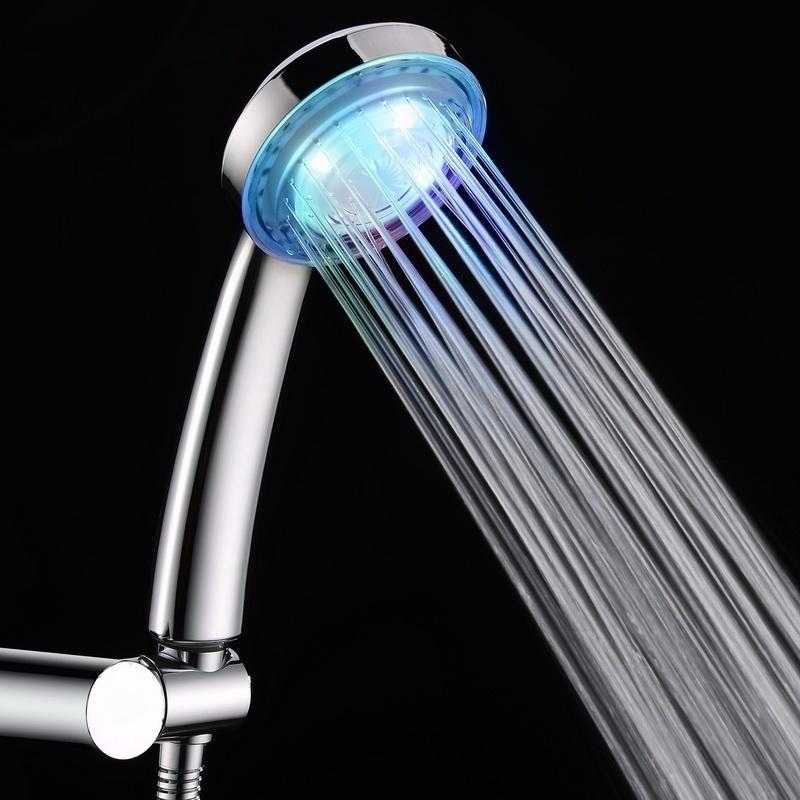 Neue romantische automatische Magie 7 Farbe 5 LED-Leuchten Gabe Regenduschkopf Einzelrundkopf LD8008A