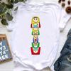 Matryoshka Doll T Shirt  2023 Funny Summer Fashion Tshirt  Russian Doll T-Shirt Women White Casual T Shirt Female Harajuku Shirt