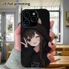 Phone case: 2D flat, suitable for iPhone 18 17 16 15 14 13 12 Pro, anime girl, perfect Christmas and Halloween holiday gift