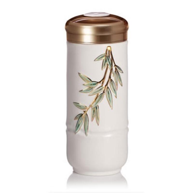 Qian Tang Xuan Gilded Golden Bamboo Ceramic Travel Mug