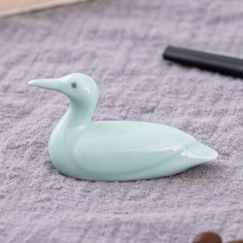 1/5pcs Japanese Duck-shaped Chopstick Holder Home Kitchen Table Decorations Cute Ceramic Crafts Micro-landscaping Ornaments