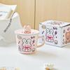 Cartoon Keramiktasse Süßes Mädchen mit Hohem Aussehen Zuhause Büro Paar Frühstück Wasserbecher Souvenir mit Deckel