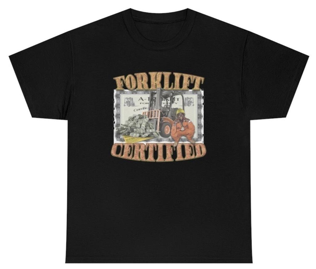 Mens Forklift Certified T Shirt Funny Kodak Black Money Operator Humor Tee