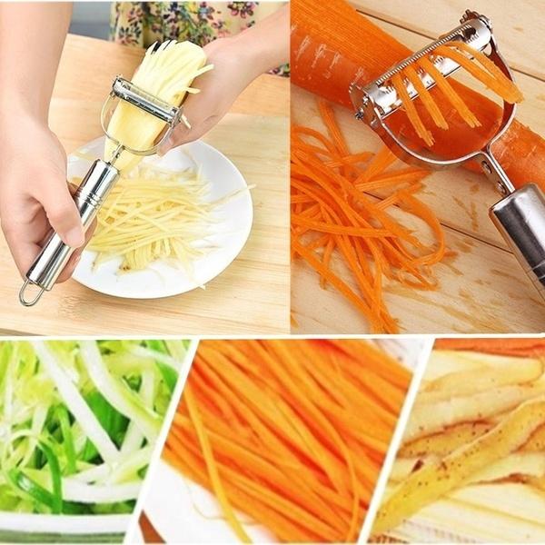 1PC Edelstahl Kartoffel Gurke Karotten Reibe Julienne Schäler Gemüse Obst Schäler