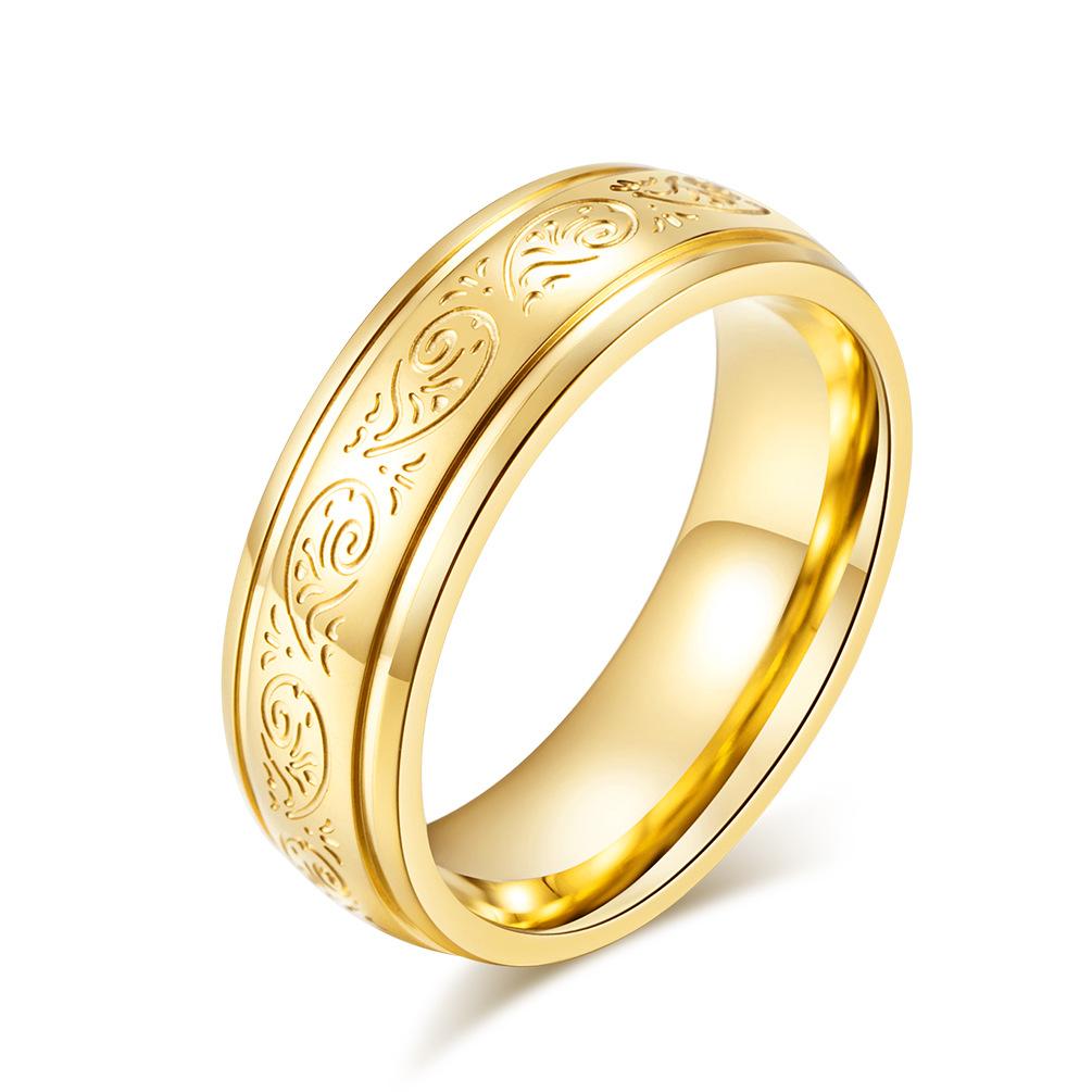 Minimally Patterned Titanium Steel Wedding Engagement Ring Couple Pairing Ring Bracelet
